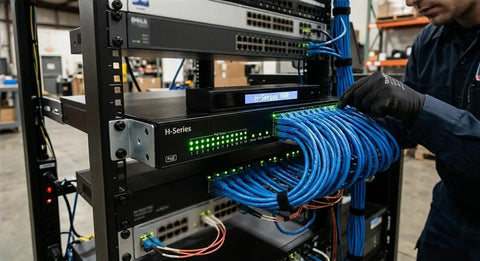 Installing an industry-leading OEM hardware NVR to replace a failing legacy security recorder in a commercial server rack