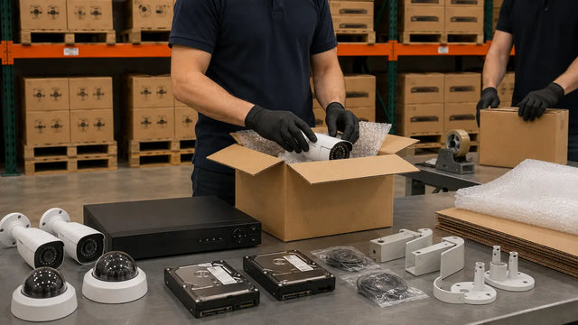 Surveillance equipment order being reviewed and packed for shipment