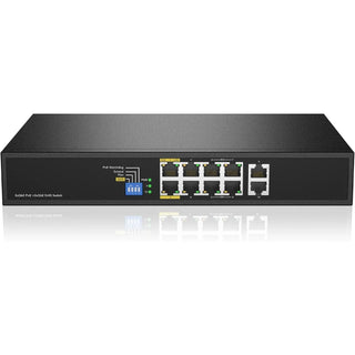 8-port full Gigabit PoE++ switch with four 90W 802.3bt ports, four 30W 802.3at ports, and two Gigabit uplinks