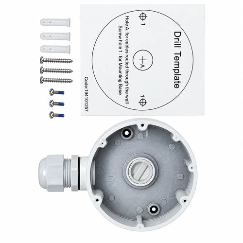 CB110 DS-1280ZJ-DM18 white aluminum conduit base and junction box for compatible fixed-lens mini dome security cameras