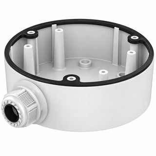 CB120 DS-1280ZJ-DM46 white aluminum junction box for compatible fixed dome security cameras with bottom and side cable routing