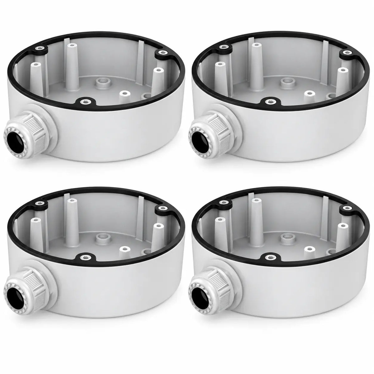 CB140PT DS-1280ZJ-DM21 aluminum junction boxes for compatible turret security cameras with waterproof construction, 4-pack