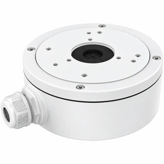CBS weatherproof angled junction box for compatible turret security cameras, designed for indoor or outdoor wall and ceiling mounting