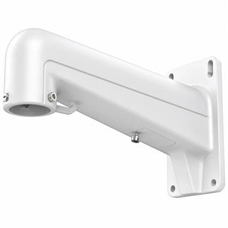 DS-1602ZJ white aluminum wall mount bracket for compatible speed dome PTZ security cameras with extended pendant mounting arm