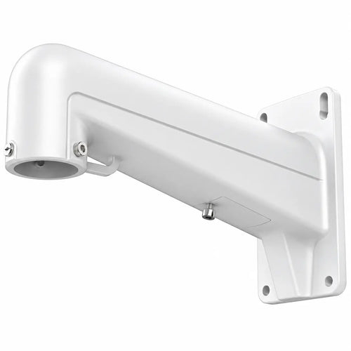 DS-1602ZJ white aluminum wall mount bracket for compatible speed dome PTZ security cameras with extended pendant mounting arm