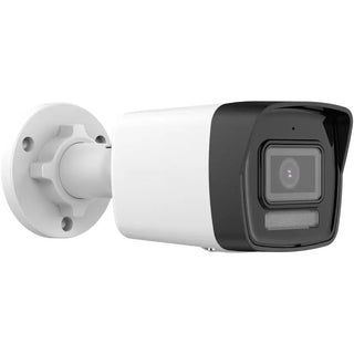 DS-2CD1083G2-LIUF 8MP Smart Hybrid Light bullet camera with built-in mic monitoring a warehouse perimeter