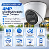 DS-2CD1343G2-LIUF 4MP Smart Hybrid Light turret security camera featuring human and vehicle detection, built-in microphone, PoE, H.265+ compression, IP67 weather resistance, and mobile viewing