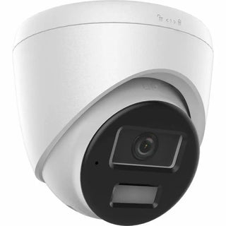 DS-2CD1343G2-LIUF/SL 4MP Smart Hybrid Light turret camera with two-way audio monitoring a commercial entrance