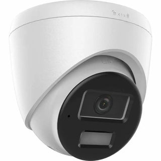 DS-2CD1383G2-LIUF/SL 8MP Smart Hybrid Light turret camera with two-way audio monitoring a commercial entrance