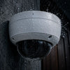 DS-2CD2143G2-IU outdoor dome security camera with IP67 weatherproof protection operating reliably during heavy rain and harsh weather