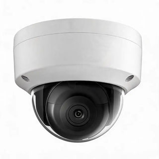 DS-2CD2183G0-I 8MP IK10 vandal-resistant dome camera installed at a commercial building entrance for reliable indoor and outdoor surveillance