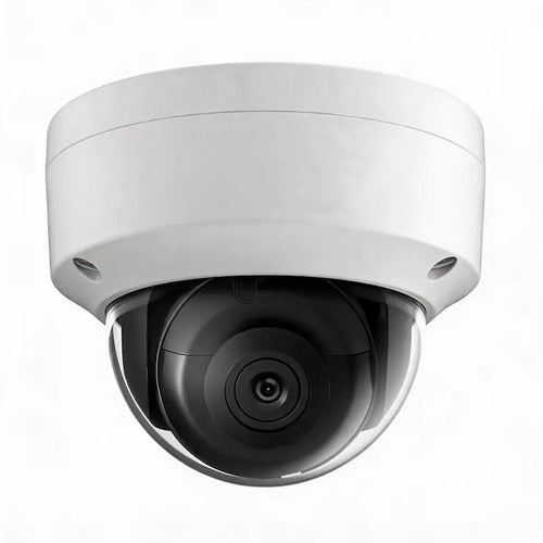 DS-2CD2183G0-I 8MP IK10 vandal-resistant dome camera installed at a commercial building entrance for reliable indoor and outdoor surveillance
