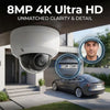 DS-2CD2183G2-IU 8MP 4K Ultra HD dome camera capturing sharp facial details and vehicle license plates at a residential property