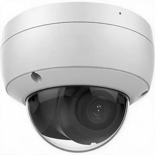 DS-2CD2186G2-I 8MP AcuSense IK10 dome camera monitoring a commercial office entrance with AI human and vehicle detection