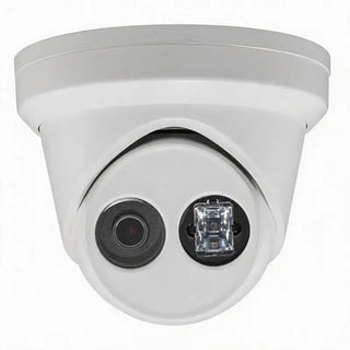DS-2CD2343G0-I 4MP turret camera installed at a commercial warehouse entrance for indoor and outdoor perimeter surveillance