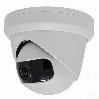 DS-2CD2345G0P-I 4MP 180-degree wide-angle turret camera monitoring a commercial lobby with WDR