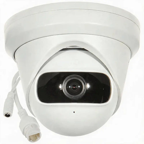 DS-2CD2345G0P-I 4MP 180-degree wide-angle turret camera monitoring a commercial lobby with WDR