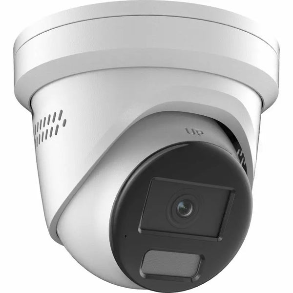 DS-2CD2387G2H-LISU/SL 8MP ColorVu turret camera with active deterrence monitoring a commercial entrance