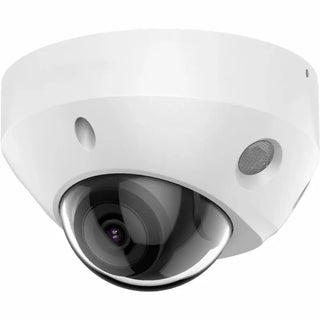 DS-2CD2583G2-IS 8MP AcuSense dome camera installed at a commercial office entrance for AI-powered indoor and outdoor surveillance