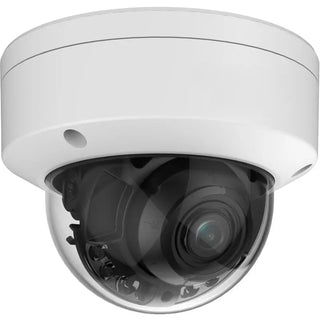 DS-2CD2787G3T-LIZSY 8MP ColorVu motorized varifocal dome camera monitoring a commercial building entrance