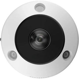 DS-2CD6365G1-IVS 6MP DeepinView fisheye camera with heatmap analytics monitoring a commercial retail floor