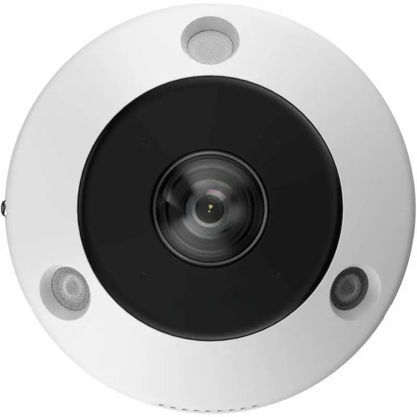 DS-2CD63C5G1-IVS 12MP DeepinView fisheye camera with heatmap analytics monitoring a commercial retail floor