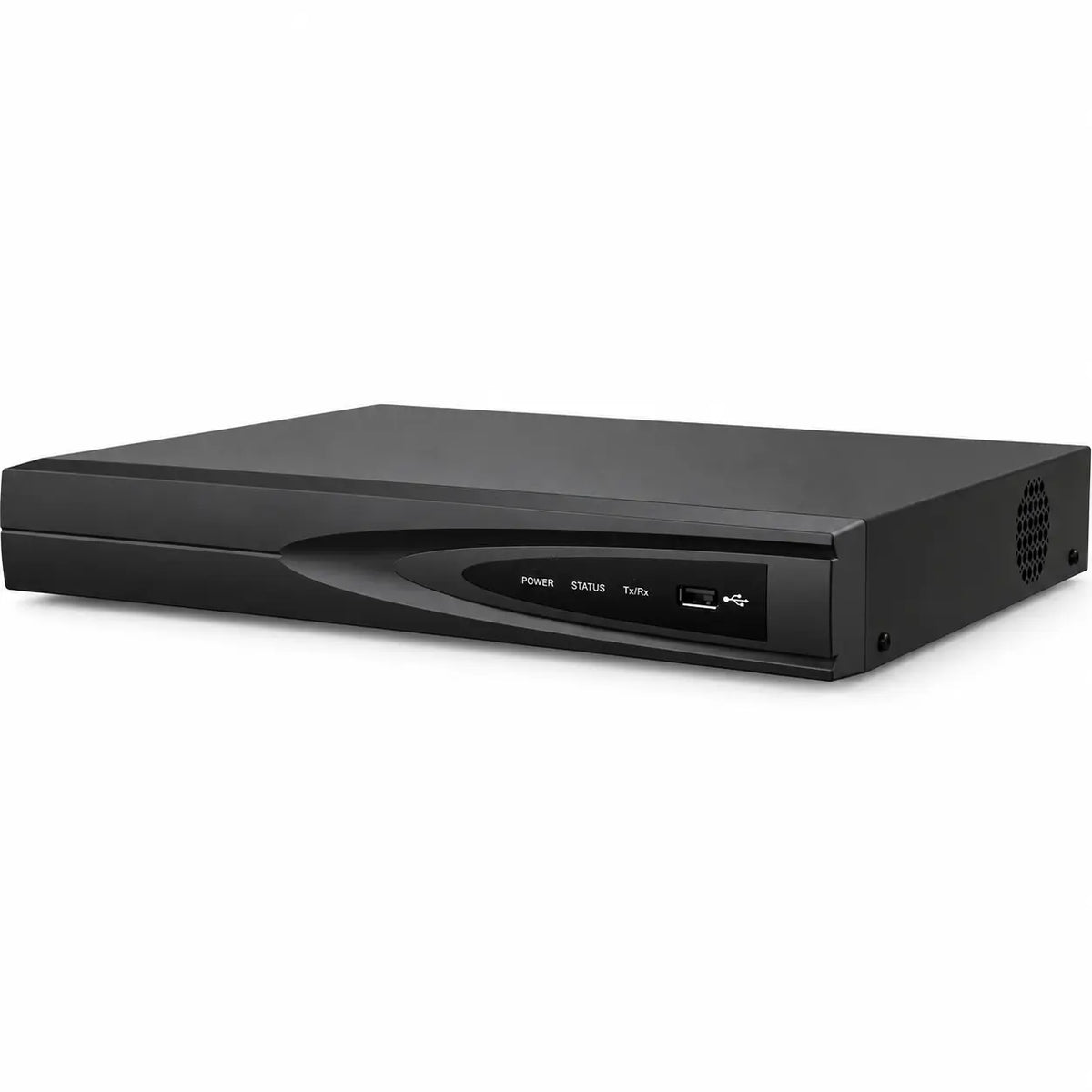 DS-7604NI-Q1/4P 4-channel PoE NVR with 8MP recording, single-bay storage, and 4K output for small commercial surveillance systems.