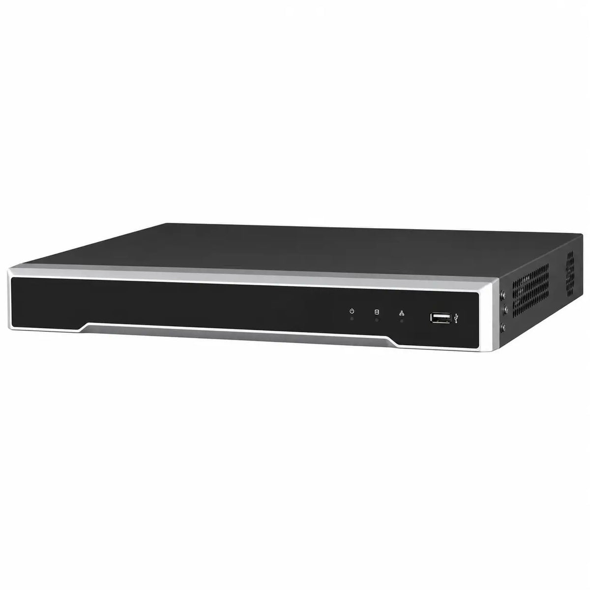 DS-7632NI-K2/16P 32-channel NVR with 16 PoE ports, dual SATA storage, and 4K output for commercial surveillance systems.