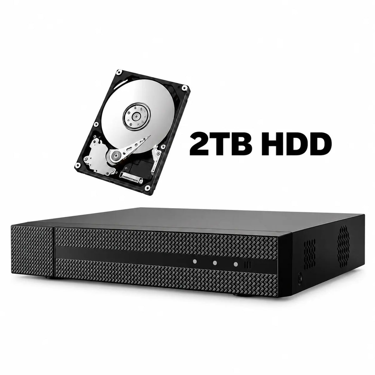 ERI-K108-P8-2TB 8-channel PoE NVR with included 2TB HDD, 8MP recording support, and 4K output for commercial surveillance systems.