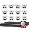 H-Series 16-Channel 4K PoE Security Camera System including 12 x 4MP AcuSense Outdoor Turret Cameras and a 4TB Hard Drive, Hik-Compatible Hardware