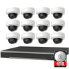 H-Series 16-Channel 4K PoE Security Camera System including 12 x 8MP Vandal-Proof Outdoor Dome Cameras and a 4TB Hard Drive, Hik-Compatible Hardware