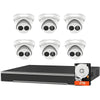 H-Series 8-Channel PoE Security Camera System including 6 x 4MP AcuSense Outdoor Turret Cameras and a 2TB Hard Drive, Hik-Compatible Hardware