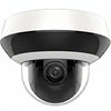 H-Series DS-2DE2A404IW-DE3 unbranded white and black outdoor 4MP mini PTZ dome IP camera with 4x motorized optical zoom lens, clear bubble dome, and IR illuminators