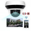 H-Series DS-2DE2A404IW-DE3 unbranded white and black outdoor 4MP mini PTZ dome IP camera with 4x motorized optical zoom lens, clear bubble dome, and IR illuminators