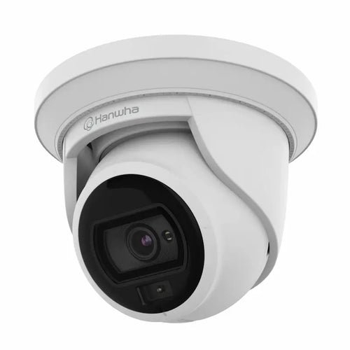 Hanwha ANE-L7012L 4MP full-color dome camera with low-profile design for reception areas, healthcare facilities, hotel lobbies, and commercial interiors