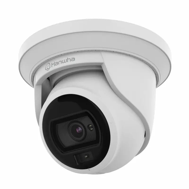 Hanwha ANE-L7012L 4MP full-color dome camera with low-profile design for reception areas, healthcare facilities, hotel lobbies, and commercial interiors