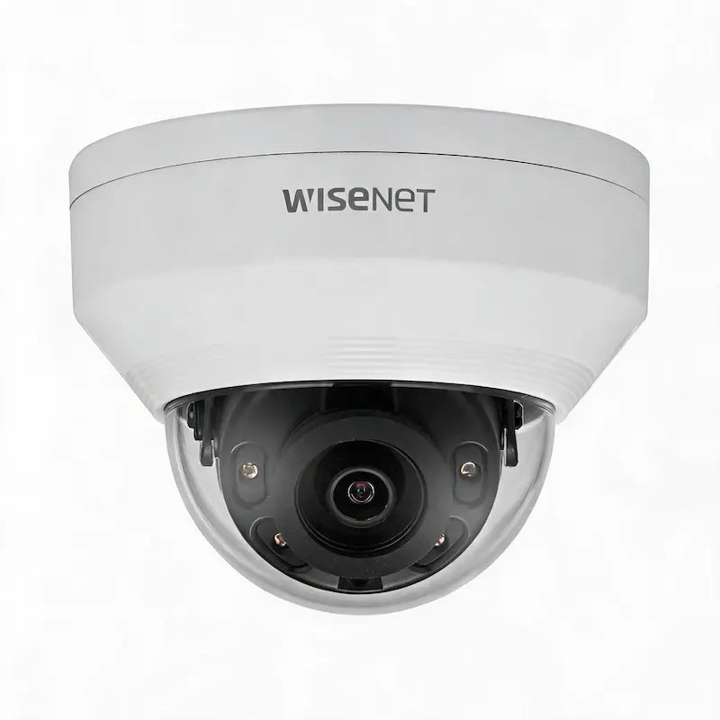 Hanwha Vision ANV-L6012R 2MP vandal-resistant IP dome camera with IR night vision for schools, offices, apartment buildings, and public entrances