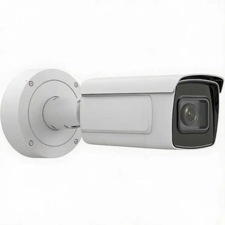 iDS-2CD7A46G0/P-IZHS 4MP LPR bullet camera monitoring a commercial vehicle gate for license plate recognition