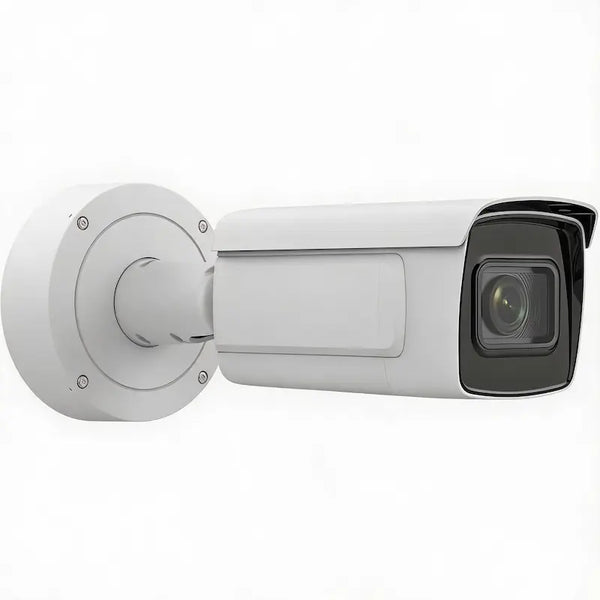 iDS-2CD7A46G0/P-IZHS 4MP LPR bullet camera monitoring a commercial vehicle gate for license plate recognition