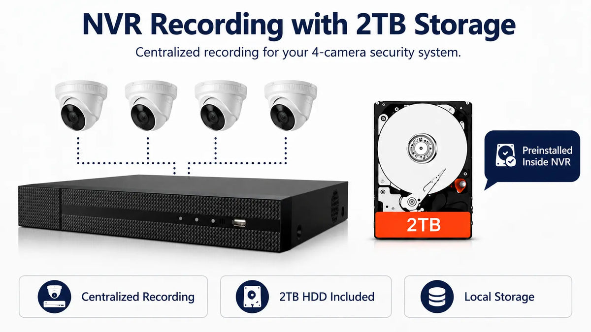 IK-4244TH-MH/P 4-Camera 4MP PoE Turret Security System with 2TB HDD Product detail 7
