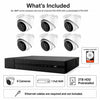 IK-6284TH-MH/P kit contents with six 4MP turret cameras and one 8-channel PoE NVR with a preinstalled 2TB HDD.