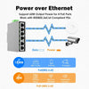 Heavy-duty industrial 4-port full Gigabit DIN-rail PoE switch with aluminum shell and attached UL-certified power supply block