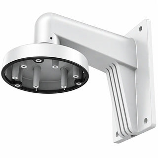 PC140 DS-1273ZJ-140 white aluminum wall mount bracket for compatible fixed-lens turret security cameras with concealed cable routing