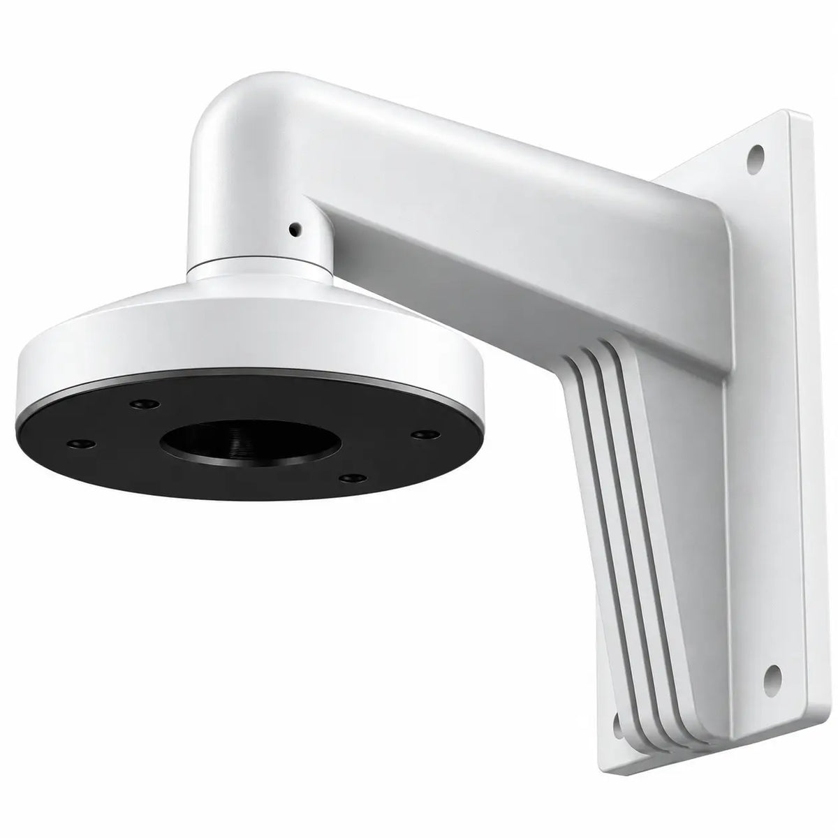 PC155 DS-1473ZJ-155 white aluminum wall mount bracket for compatible dome and turret security cameras with an extended mounting arm