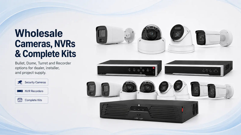Wholesale CCTV equipment with bullet, dome, and turret cameras plus NVR recorders for installer projects